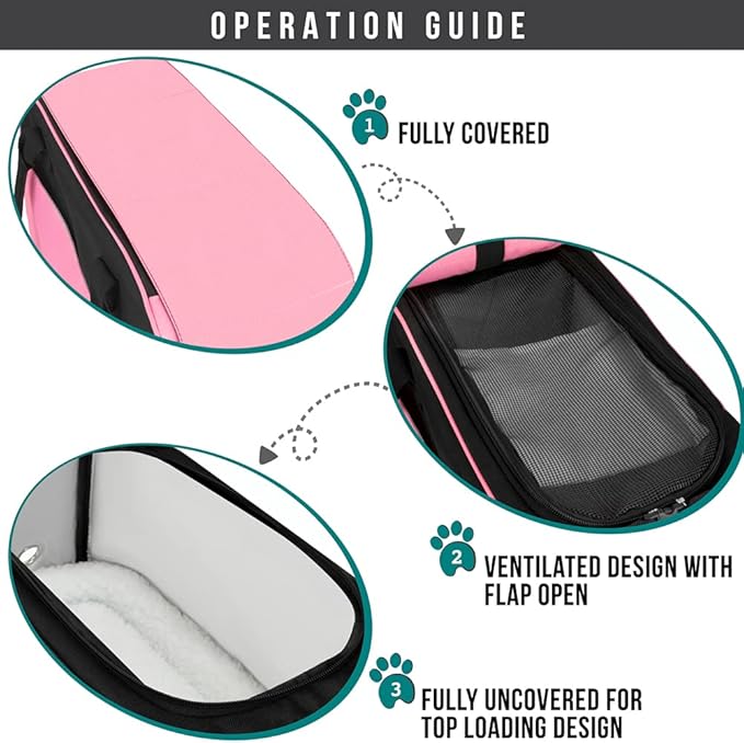 PetAmi Dog Purse Carrier for Small Dogs, Airline Approved Soft Sided Pet Carrier with Pockets, Ventilated Dog Carrying Bag for Puppy Cat, Dog Travel Supplies Bag, Sherpa Bed, Max 12 lbs, Pink