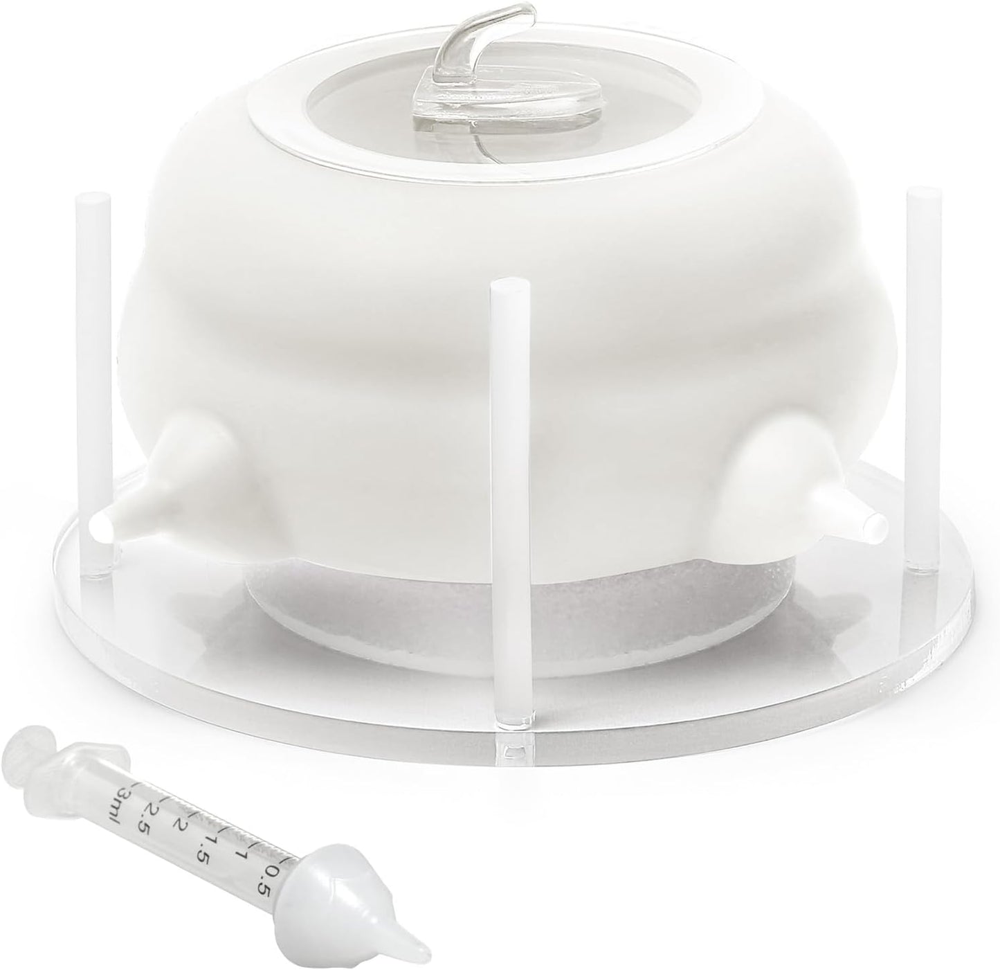 Puppy Feeders for Multiple Puppies, Nursing Nipple with 4 Nipples & Support Base – Perfect Replacement for Nursing Bottles, Puppy Feeder for Newborn Kittens & Puppies, 200ml Capacity(White)
