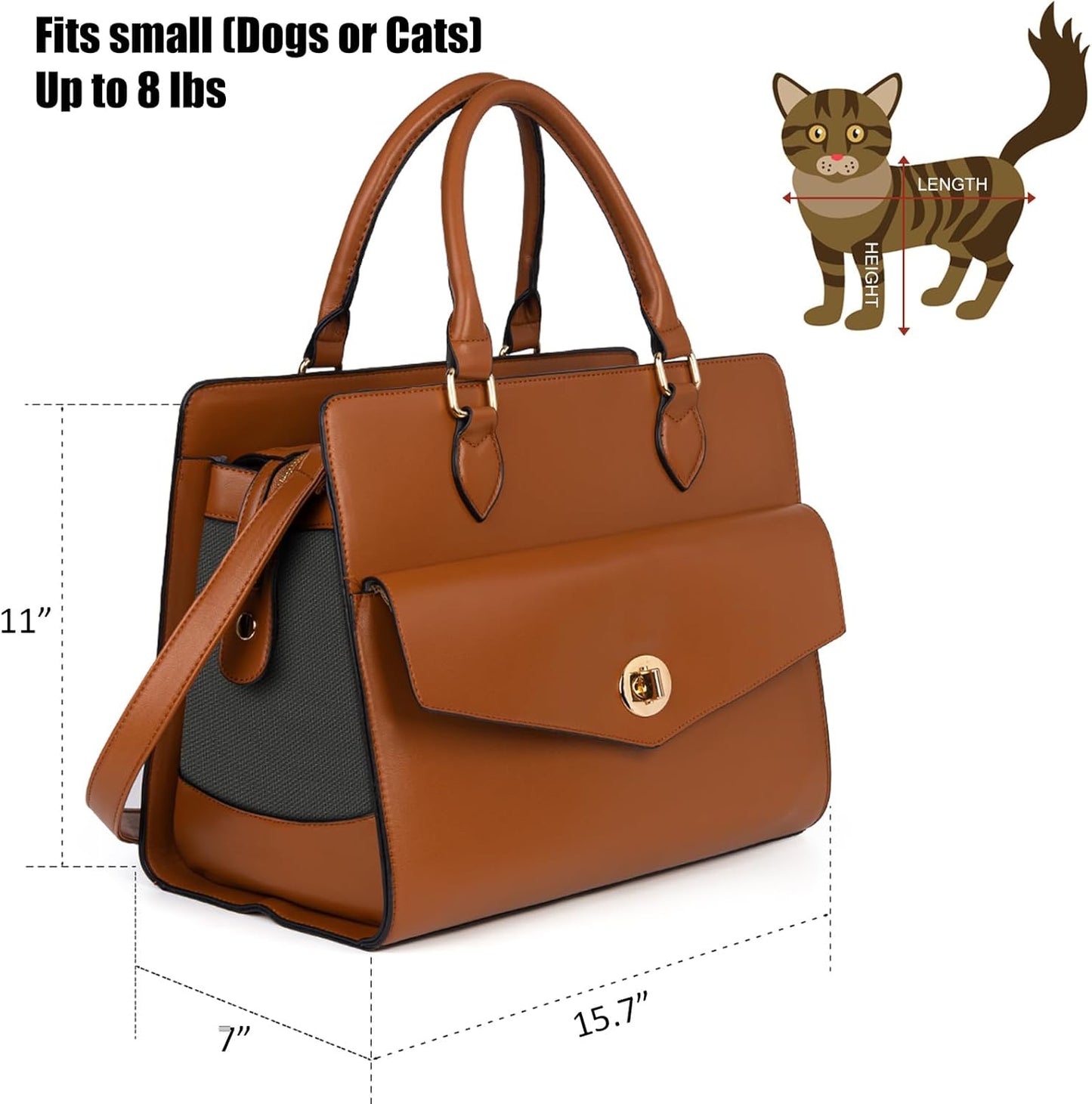 Stylish Pet Carrier Purse Leather Bag for Small Dogs Cats Puppy,Airline Approved Soft-Sided Carriers