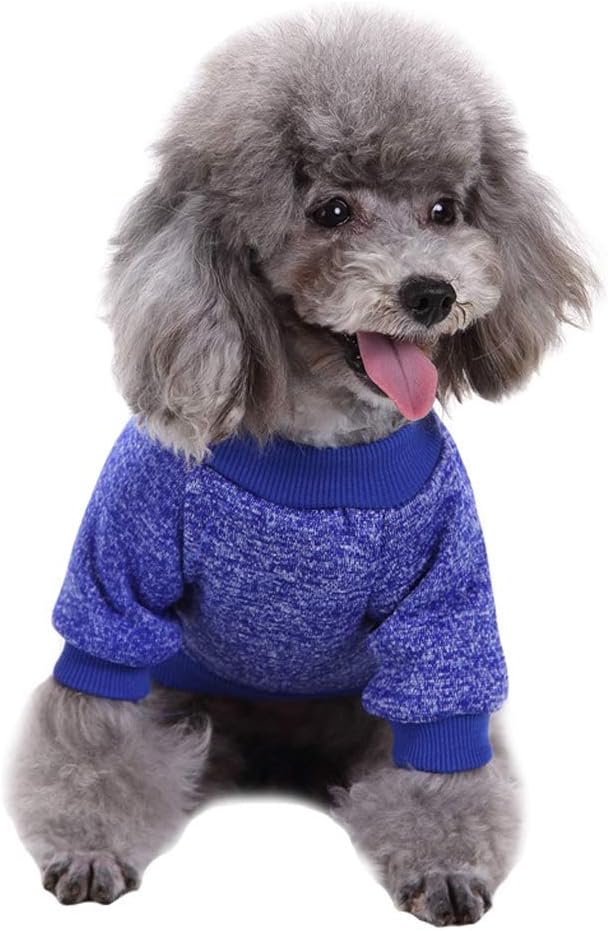Jecikelon Dog Clothes Dogs Sweater Soft Puppies Clothing Winter Puppy Sweaters Warm Outfit for Dogs Small XXS XS Cat Apparel (X-Small, Dark Blue)