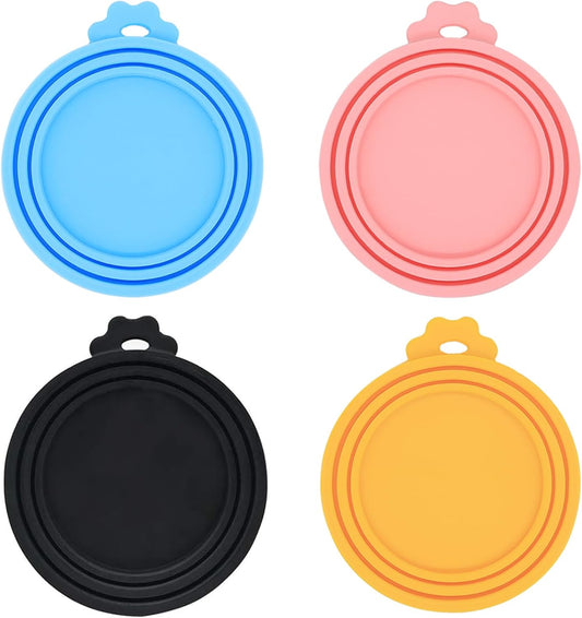 Food Can Covers/4 Pack/Universal BPA Free Silicone Dog Cat Food Can Lids for Dog and Cat Food/Fits All Standard Size Dog and Cat Can Tops for Pet Food Storage(Mix Color1)