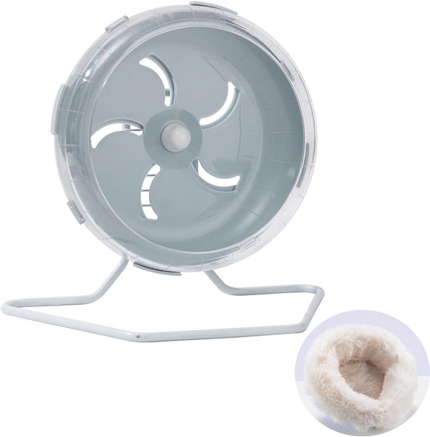 Jeeone Silent 7-Inch Hamster Wheel - Height-Adjustable Exercise Wheel Cage Accessories, Running Toys for Small Animals With Nest (Grey)