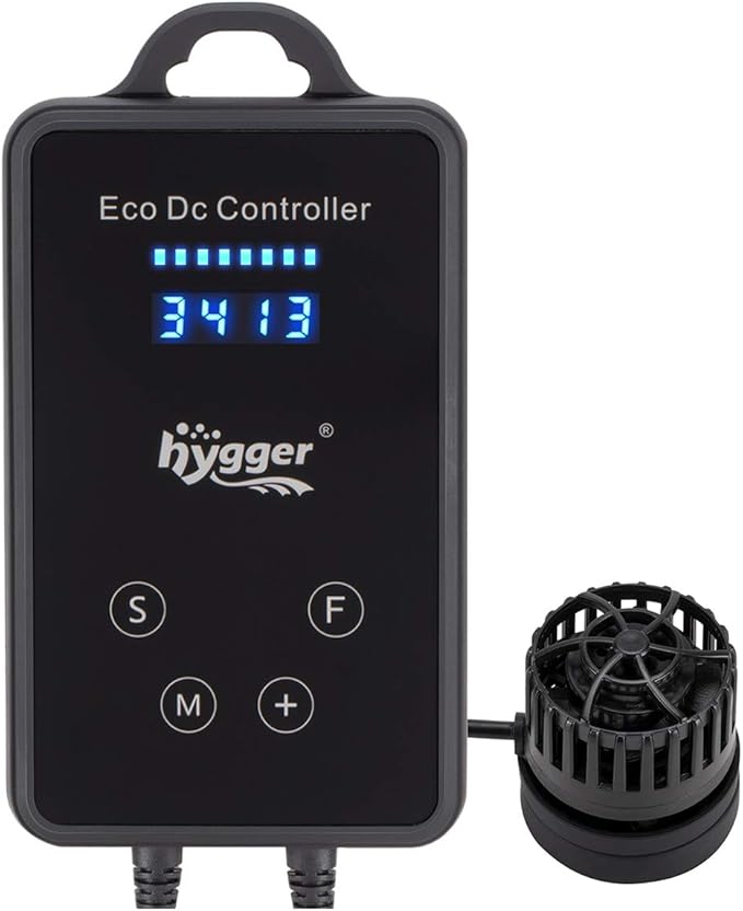 hygger Quiet Magnetic Aquarium Wave Maker, 1600GPH DC 12V Powerhead with Digital Led Display Controller, Submersible Water Inverter Circulation Pump for Fish Tank 3-25 Gallon