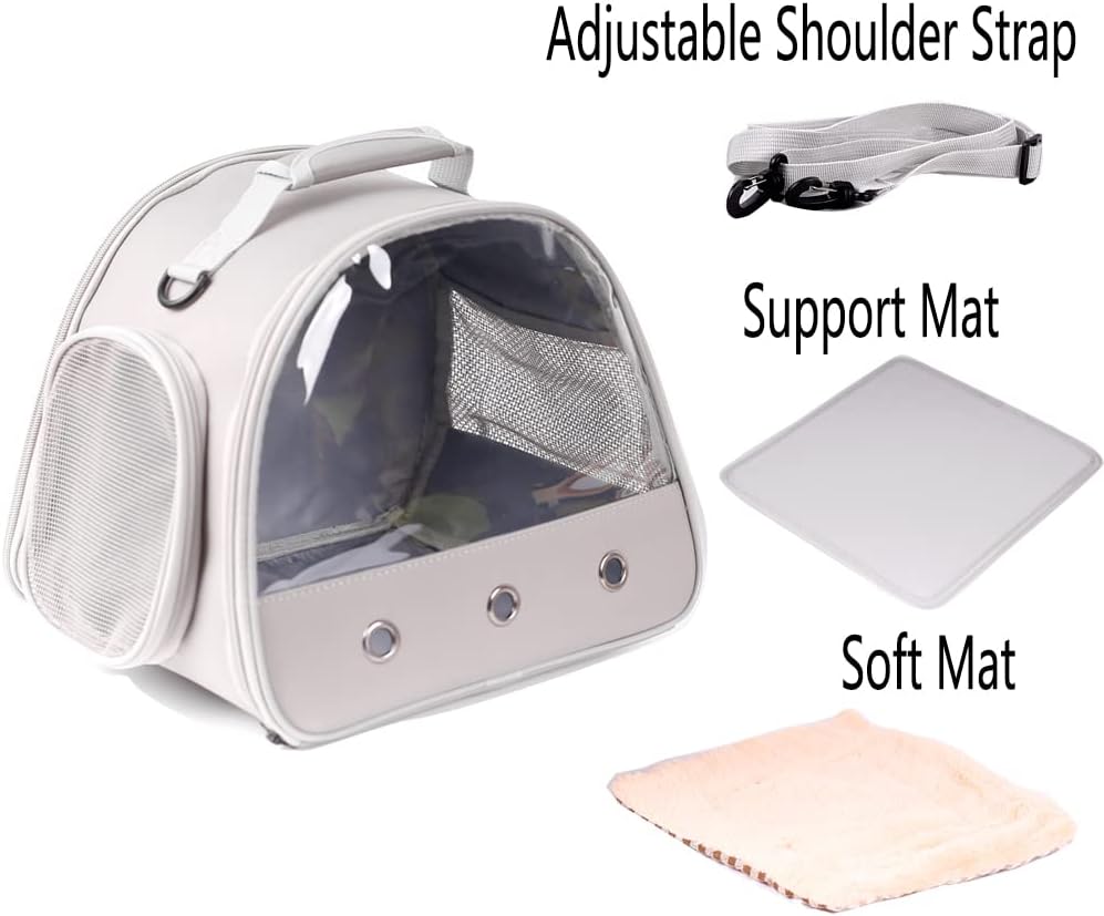 Bearded Dragon Carrier,Lizards Carrier, Small Animal Travel Carrier for Hedgehog Rat Parrot Bird Guinea Pig, Portable Guinea Pig Travel Carrier for 2(Grey)