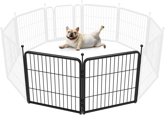 FXW Rollick Unleashed Dog Playpen for Indoor, Yard, RV Camping, 24 inch 2 Panels for Small and Puppy Dogs, Black│Patented