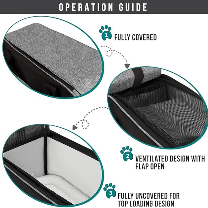 PetAmi Dog Purse Carrier for Small Dogs, Airline Approved Soft Sided Pet Carrier with Pockets, Ventilated Dog Carrying Bag for Puppy Cat, Dog Travel Supplies Bag, Sherpa Bed, Max 12 lbs, Gray