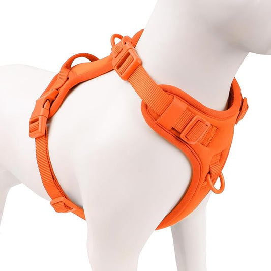 No Pull Dog Harness, Puppy Vest with Front Clip for Small Medium Large Sized Dog(Orange,M)