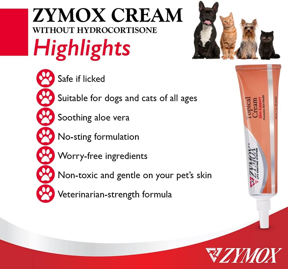 PET KING BRANDS ZYMOX Veterinarian Strength Topical Cream for Dogs and Cats, 1oz