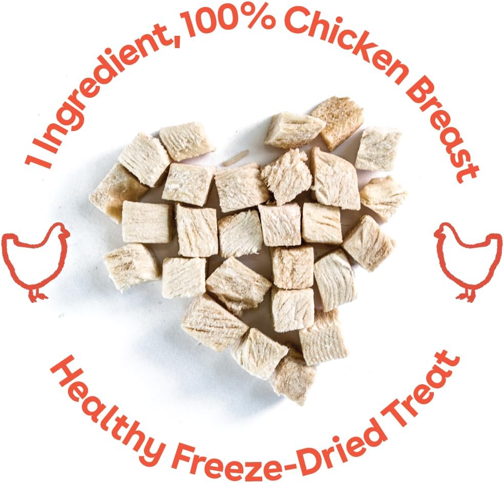 Pupford Freeze Dried Chicken Breast Treat for Dogs & Puppies - Healthy, Natural, Single Ingredient Dog Treats - Made in USA (5.75 oz) (Pack of 2)