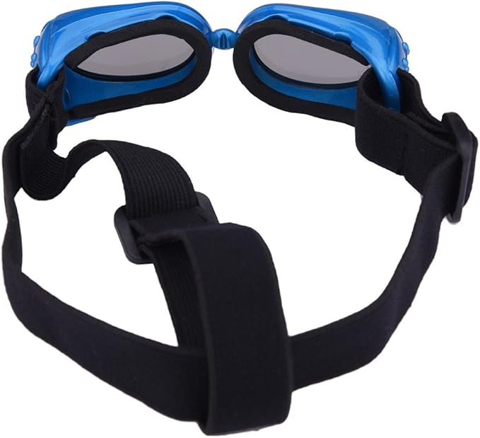 Outdoor Dog Sunglasses Anti-UV Eye Protection Goggles Waterproof Windproof Anti-Fog for Small Pet Puppy Cat (Blue)