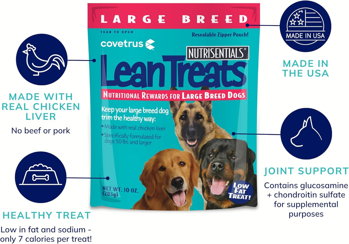 Butler Lean Treats Nutritional Rewards For Large Dogs (1 Pack), 10 Oz/Large