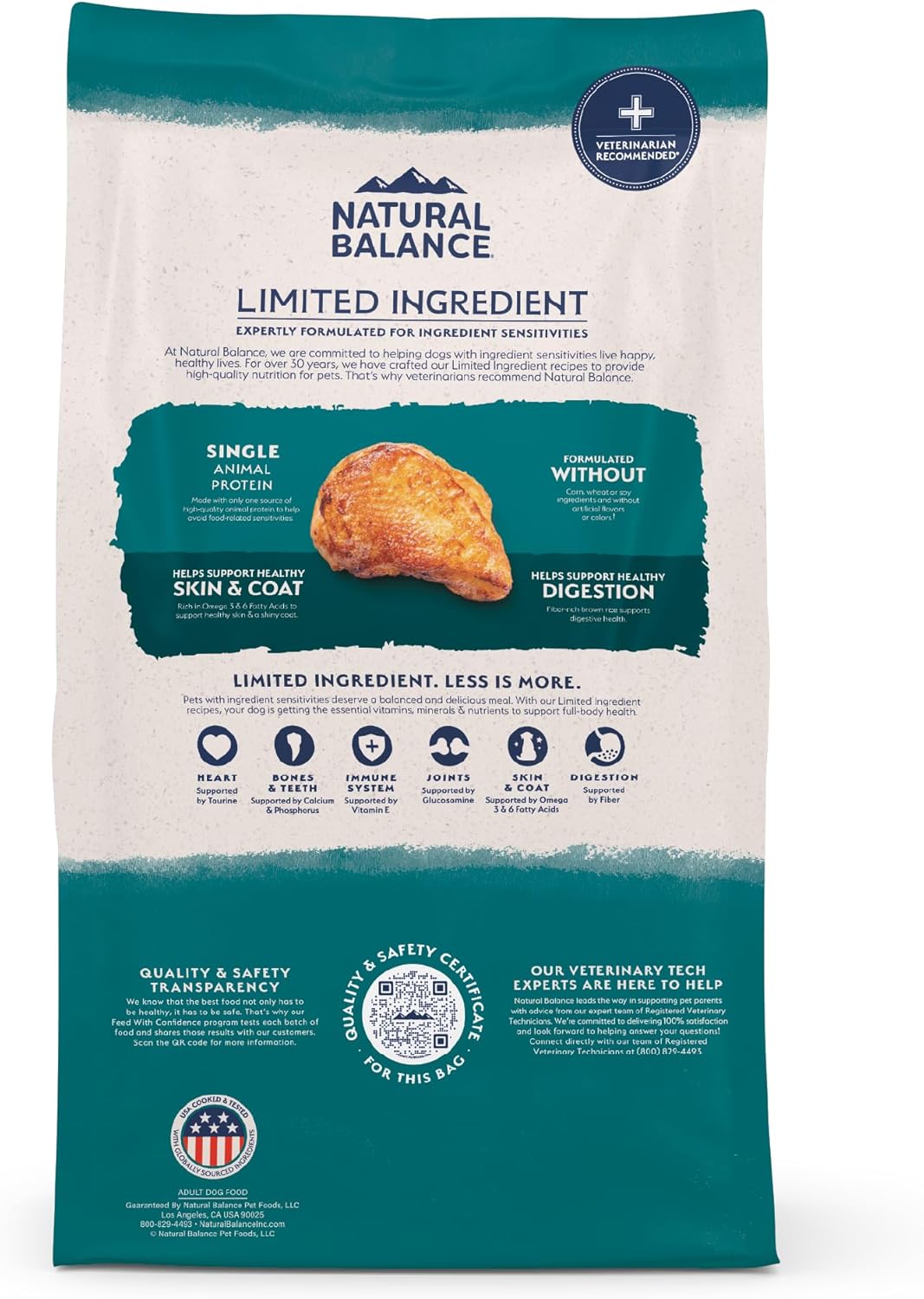 Natural Balance Limited Ingredient Adult Dry Dog Food with Healthy Grains, Chicken & Brown Rice Recipe, 12 Pound (Pack of 1)