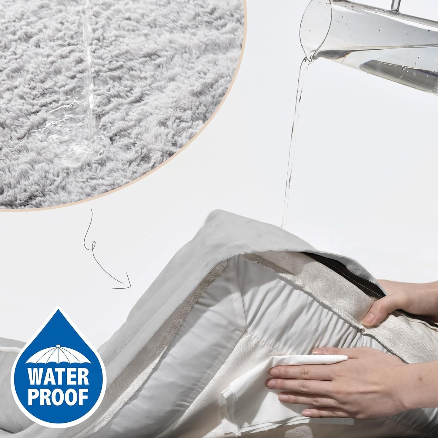 Comfort Expression Jumbo Dog Bed for Extra Large Dogs, Waterproof Orthopedic Large Breed Dog Beds, PV Washable Dogs Sofa Bed with Removable Cover & Non-Slip Bottom(Jumbo,Grey White)