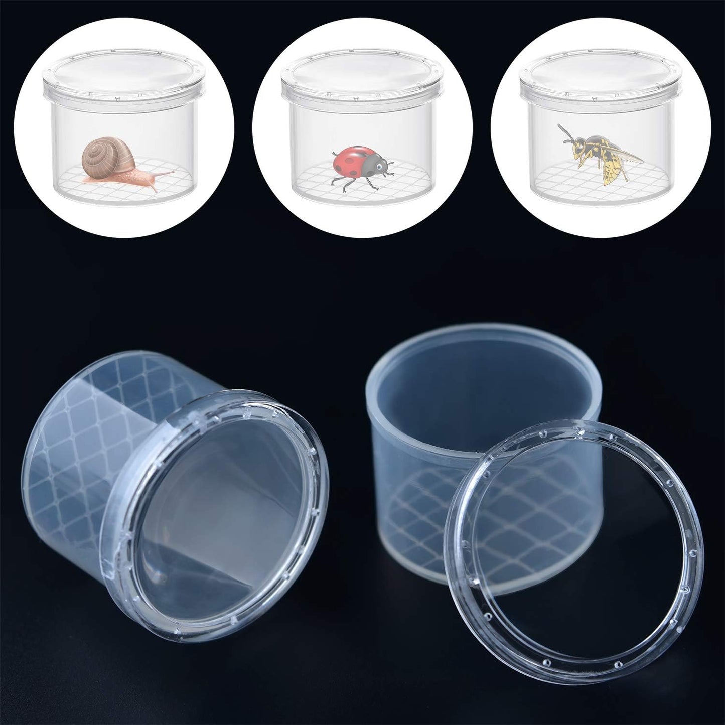 Coopay 20 Pieces Bug Viewer Critter Insect Cage Magnifying Insect Box Bug Magnifier Container Catcher Cage, Science Nature Exploration Tools