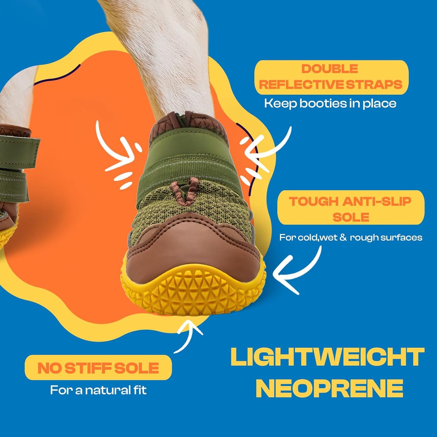 Dog Shoes for Small Dogs, Dog Boots & Paw Protectors for Hardwood Floors, Outdoor Dog Booties for Hot Pavement Winter Snow Hiking, Breathable Dog Shoes with Reflective Strips Size 2