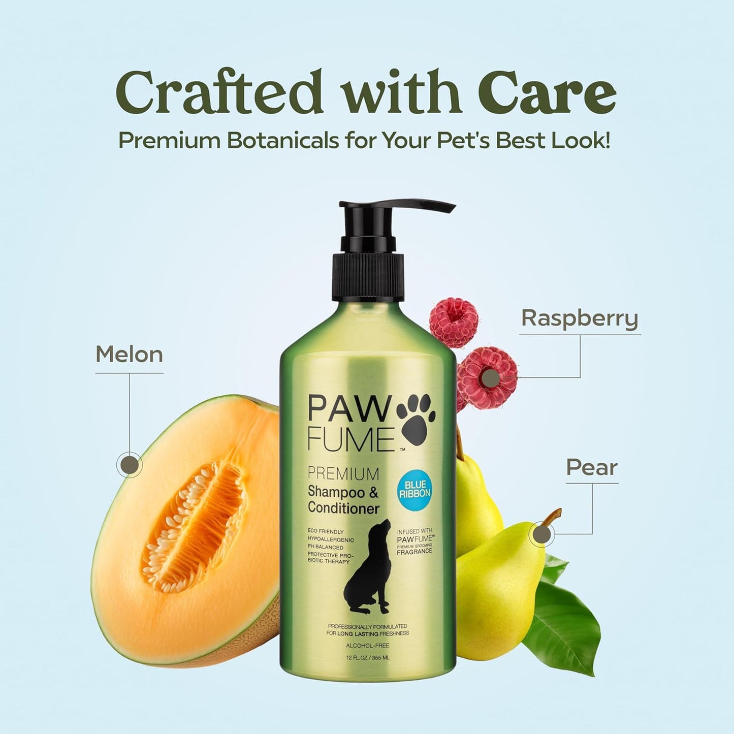 PAWFUME Dog Shampoo and Conditioner, Blue Ribbon, 4-Pack – Nourish & Detangle for a Silky Soft Coat – Probiotic, Deep-Cleaning, pH-Balanced Formula – Puppy Shampoo and Conditioner for All Breeds