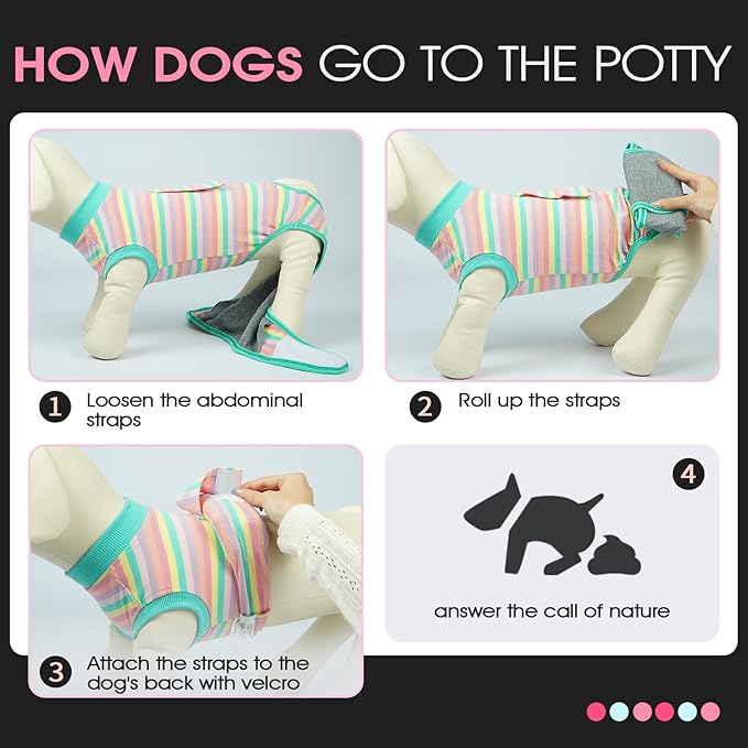 FUAMEY Recovery Suit,Soft Breathable Pet Bodysuit E-Collar & Cone Alternative Surgical Suit Puppy Wear, Anti Licking Wounds Doggie Onesie for Small Medium & Large Pets Dogs,cats,XXL(chest:32.3-39.3)