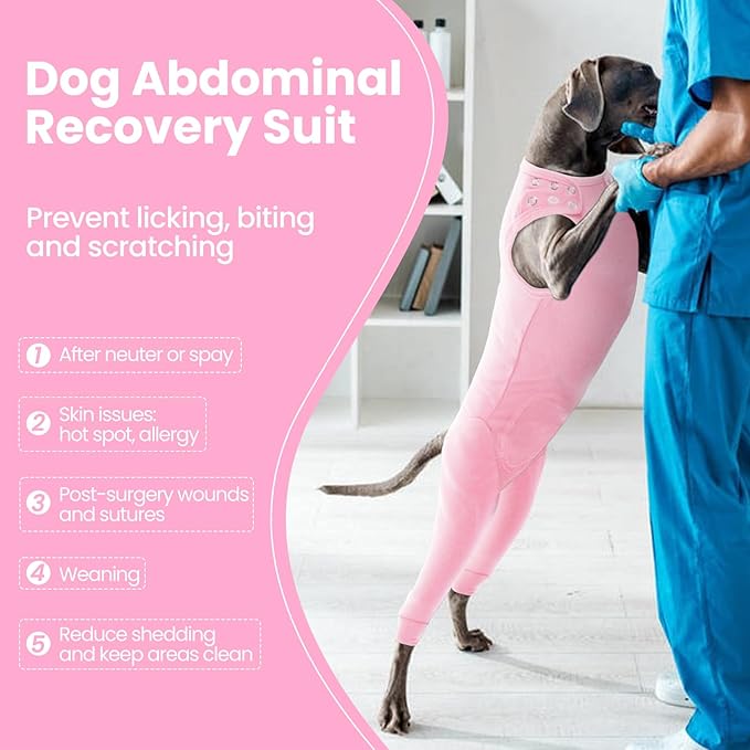 Nanaki Dog Wound Care Shirt,Dog Leg Sleeve to Stop Licking Rear Leg and Abdomen,Pet Surgery Suit Female Spay,Dogs Onesie for Surgery Female Male,Pet Surgical Recovery Suit Female Wound Heal Clothes