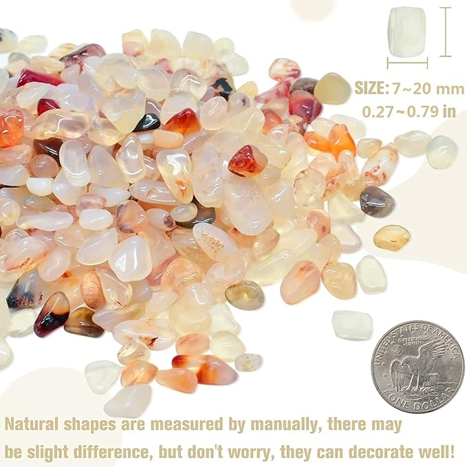 Halatool 1LB Crystal Pebbles 0.27"- 0.79" Natural Landscaping Pebbles Aquarium Gravel Decorative Polished Stone Suitable for Plants Home Decoration DIY Handmade Fish Tanks Vase Filler