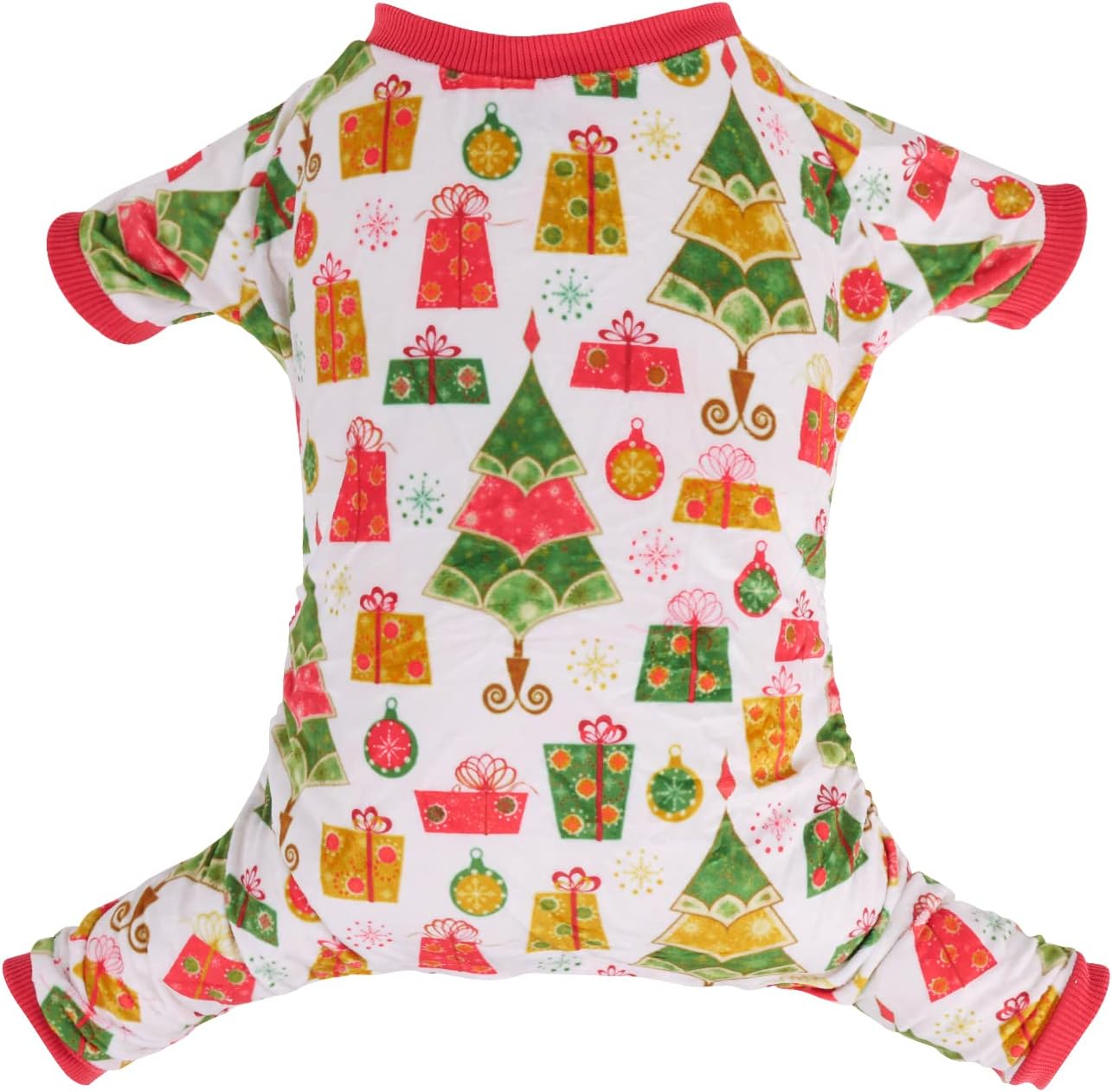 CuteBone Small Dogs Christmas Outfit Soft Puppy Onesies Pjs Dog Pajamas Pet Coat Cat Apparel Comfy Doggie Jumpsuit Bodysuit for All Seasons P17M