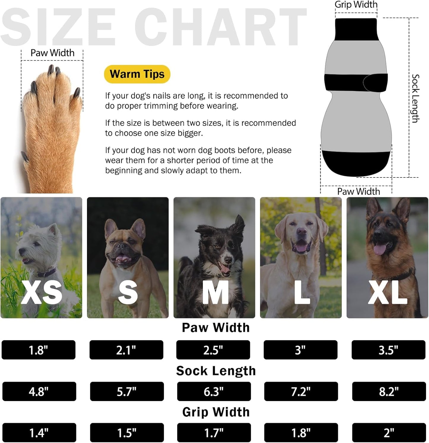 SCENEREAL Anti Slip Dog Sock to Prevent Licking Paws for Hardwood Floors, Boots & Paw Protector Shoes for Hot/Cold Pavement with Grippers, Double Sides Grips for Small Medium Large Senior Dogs, L