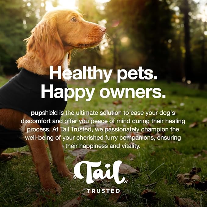 PupShield - Dog Surgery Recovery Suit Male and Female - All Dog Sizes - Easy to Use Anti Licking Design Breathable Comfortable - Spay & Neuter Recovery Suit - Surgical Onesie - Cone Alternative