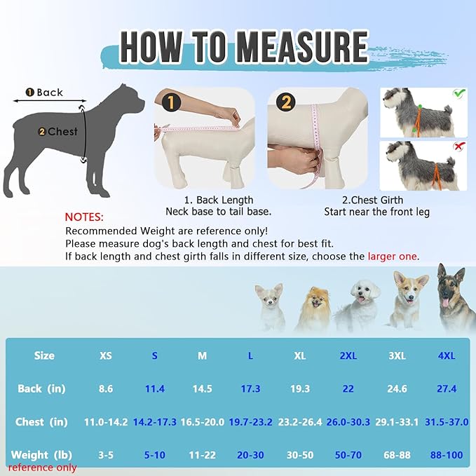 Lukovee Recovery Suit for Dogs, Zipper On Recovery Suit for Female Male Dog, Onesie Abdominal Wounds Cone E-Collar Alternative Prevent Licking Spay Recovery Suit (TPU,L)