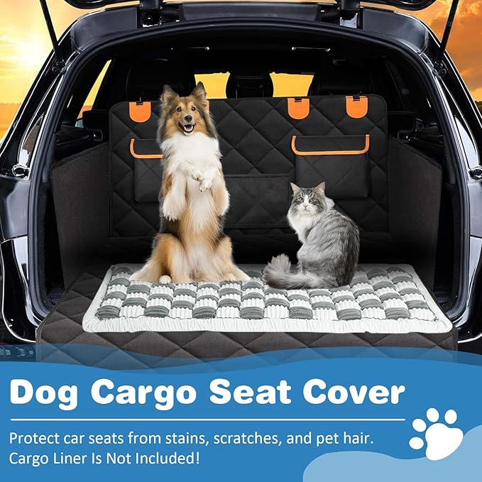 VClife Plaid Dog Car Bed Mat, Non-Slip Backseat Extender Pet Blanket, Washable Dog Bed Mat for SUVs, Sedans & Small Trucks, Portable Travel Pad for Dogs, Wear Resistant, Pet Friendly, Gray, 59"×27.6"