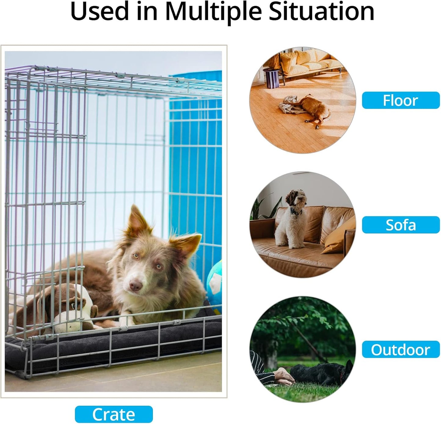 Dog Beds Crate Pad for Extra Large Dogs Ultra Soft Dog Crate Bed Washable & Anti-Slip Kennel Pad for Dogs Cozy Sleeping Mat,Dark Gray 48inch