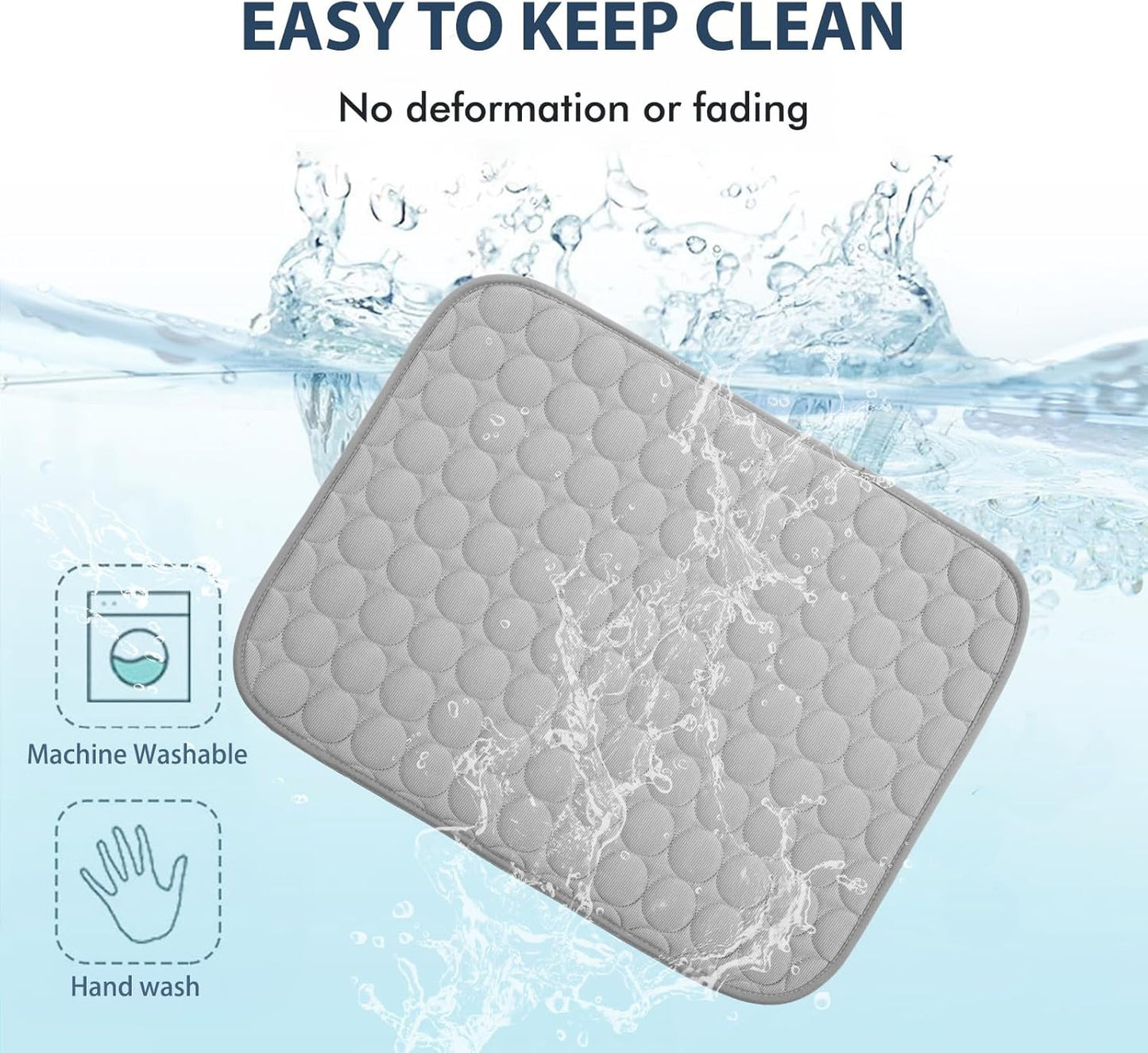 MICROCOSMOS Summer Cooling Mat & Sleeping Pad- Water Absorption Top, Materials Safe, Easy Carry, EZ Clean. Keep Cooling for Pets, Kids and Adults.(Grey, 48" x24")