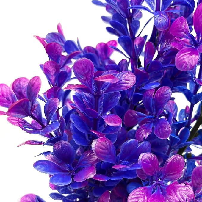 Mipukbay Purple Aquarium Plants - Artificial Plastic Fish Tank Decor, Realistic Ornament Safe for Fish & Shrimp, Low-Maintenance Aquascaping Plants for Freshwater/Saltwater Tank Landscaping
