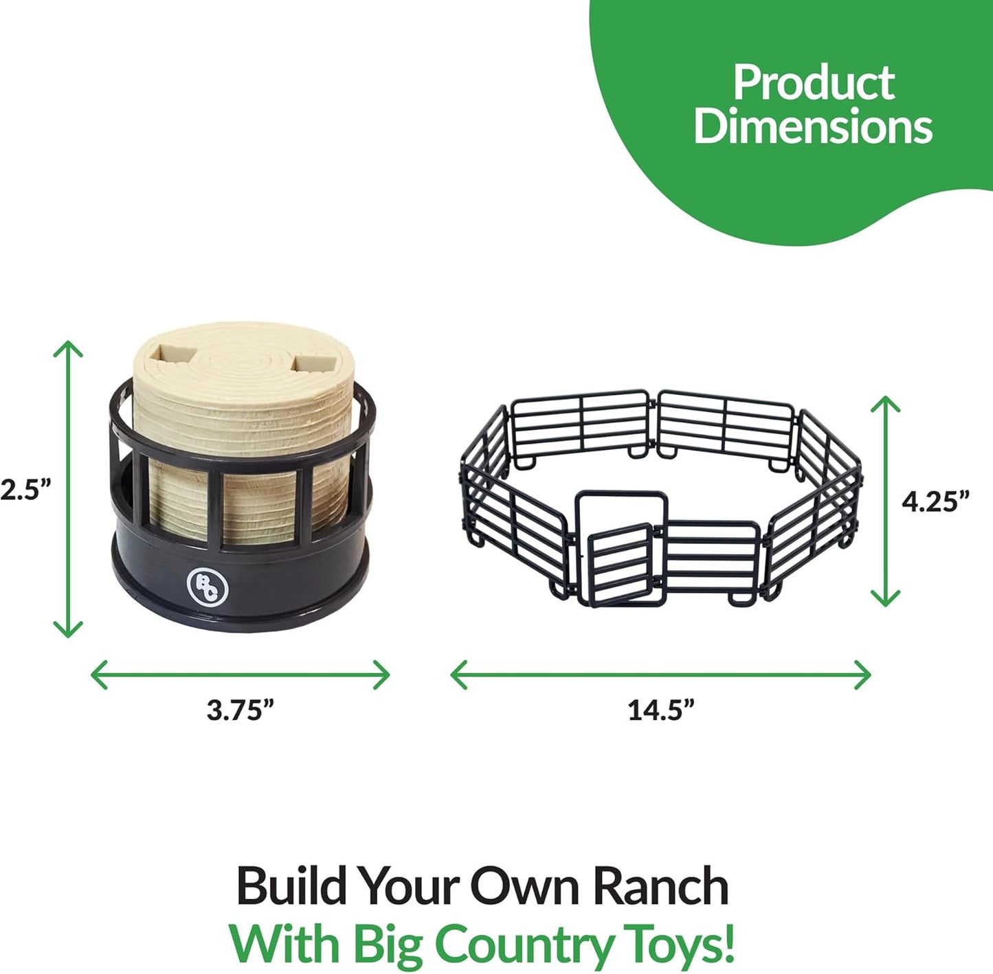 Big Country Toys 12-Piece Ranch Set - Farm Animal Toys for 3 Year Old Boys and Girls - Toy Figures & Playsets