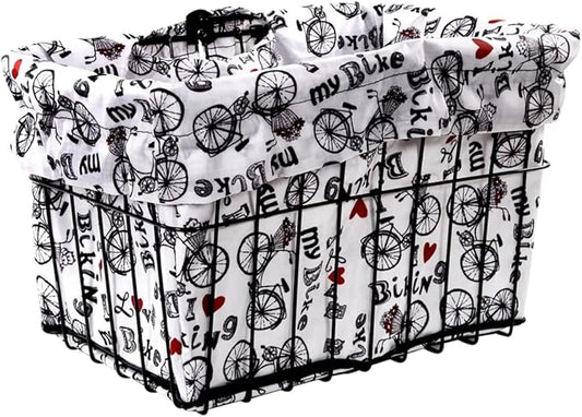 Cruiser Candy Bike Basket Liner Waterproof, Universal Fit for Most Bike Baskets, Stylish 2in1Tote, Bike Basket Cover, EBiKE Front Wire Or Wicker Bike Baskets Fits Up to 15x12x10