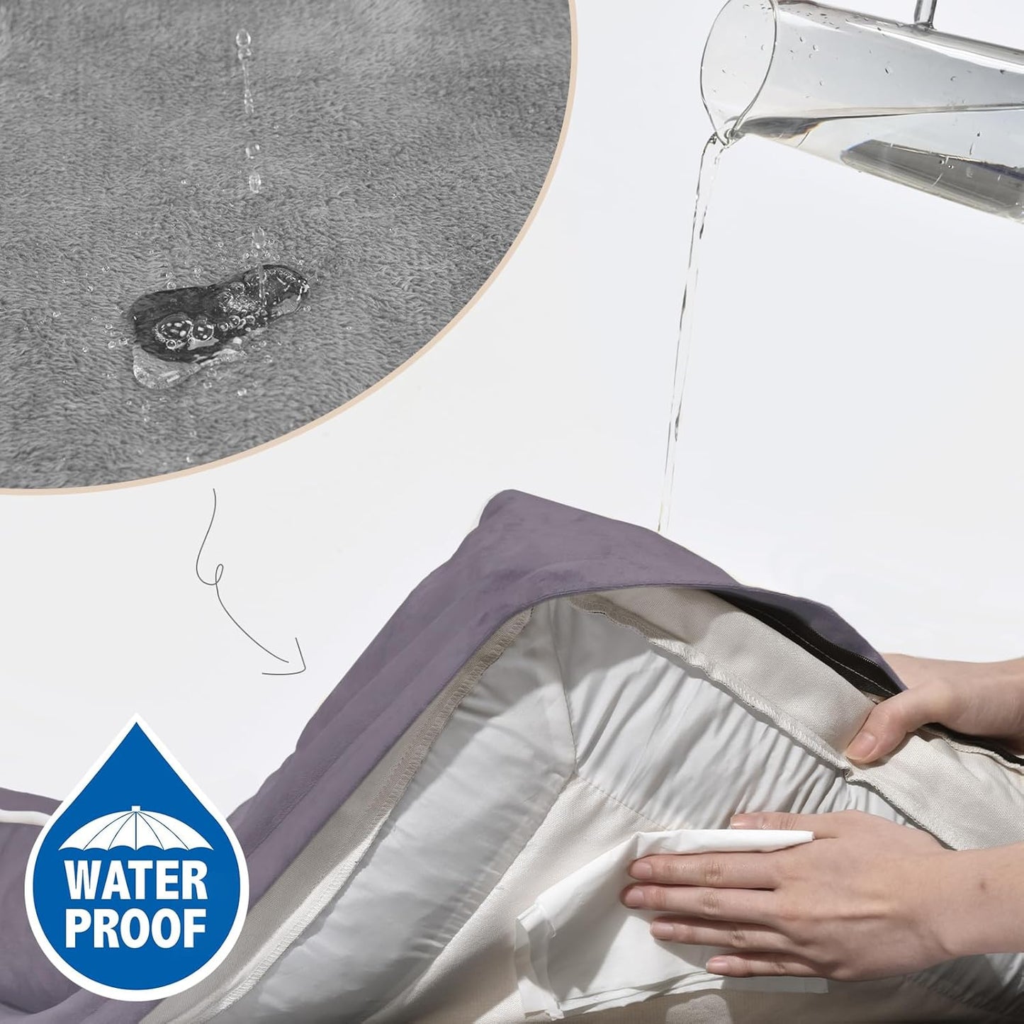 Comfort Expression XXL Waterproof Orthopedic Dog Bed for Extra Large Dogs, Orthopedic Foam Dog Beds, Washable Dogs Sofa Bed with Removable Cover & Non-Slip Bottom(XX-Large,Purple)