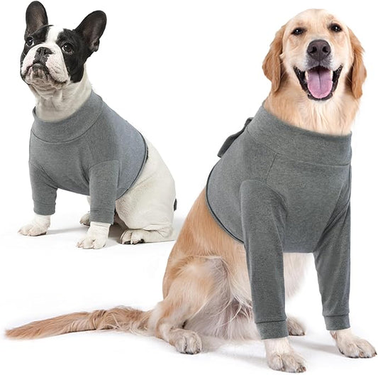 IDOMIK Dog Recovery Suit, Dog Surgery Recovery Suit Front Legs, Comfy Joint Leg Sleeves After Surgery, Elbow Braces Protector for Leg Injuries & Joint Pain, Cone Collar Alternatives,Grey,2XL