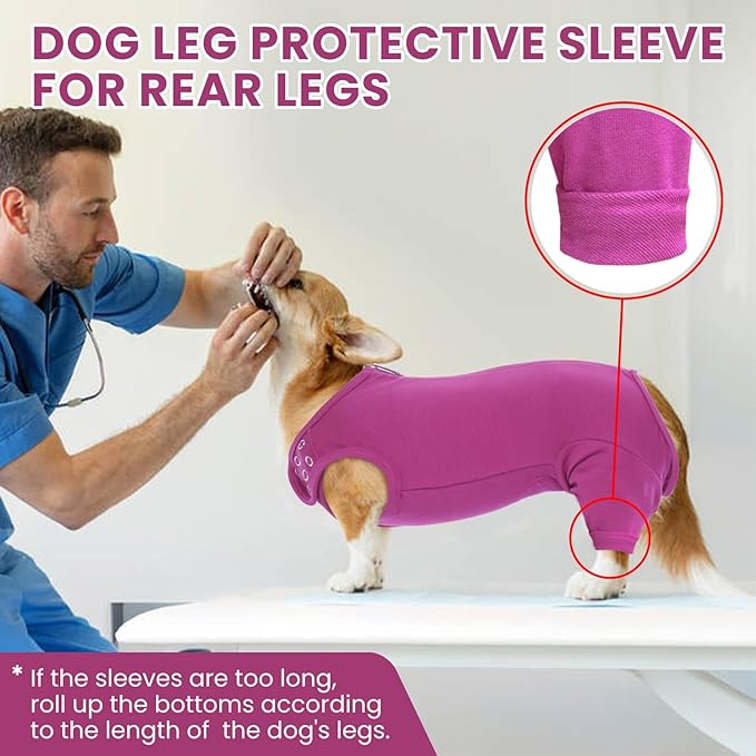 Nanaki Dog Wound Care Shirt, Dog Leg Sleeve To Stop Licking Rear Leg And Abdomen, Doggy Surgery Suit Female Spay,Doggy Onesie For Surgery Female Male, Pet Surgical Recovery Suit Pet Wound Heal Clothes