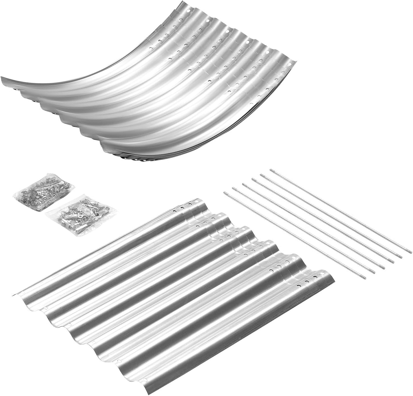 Land Guard Galvanized Planter Raised Beds, 631.99ft Keyhole Raised Garden Bed