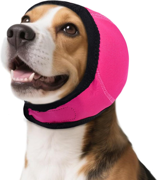 Dog Calming Hoodie, Dog Ear Muffs Noise Protection & Anxiety Relief, No Shake Ear Wraps for Dogs Quiet Ears Cover Headband for Fireworks Grooming Swimming Bathing Force Drying