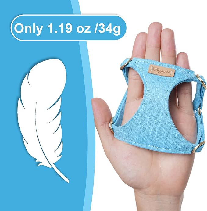 Puppytie Ultra-Light No-Pull XXS Dog Harness – Escape-Proof Adjustable Vest for Small Breeds (2.2-6lbs)