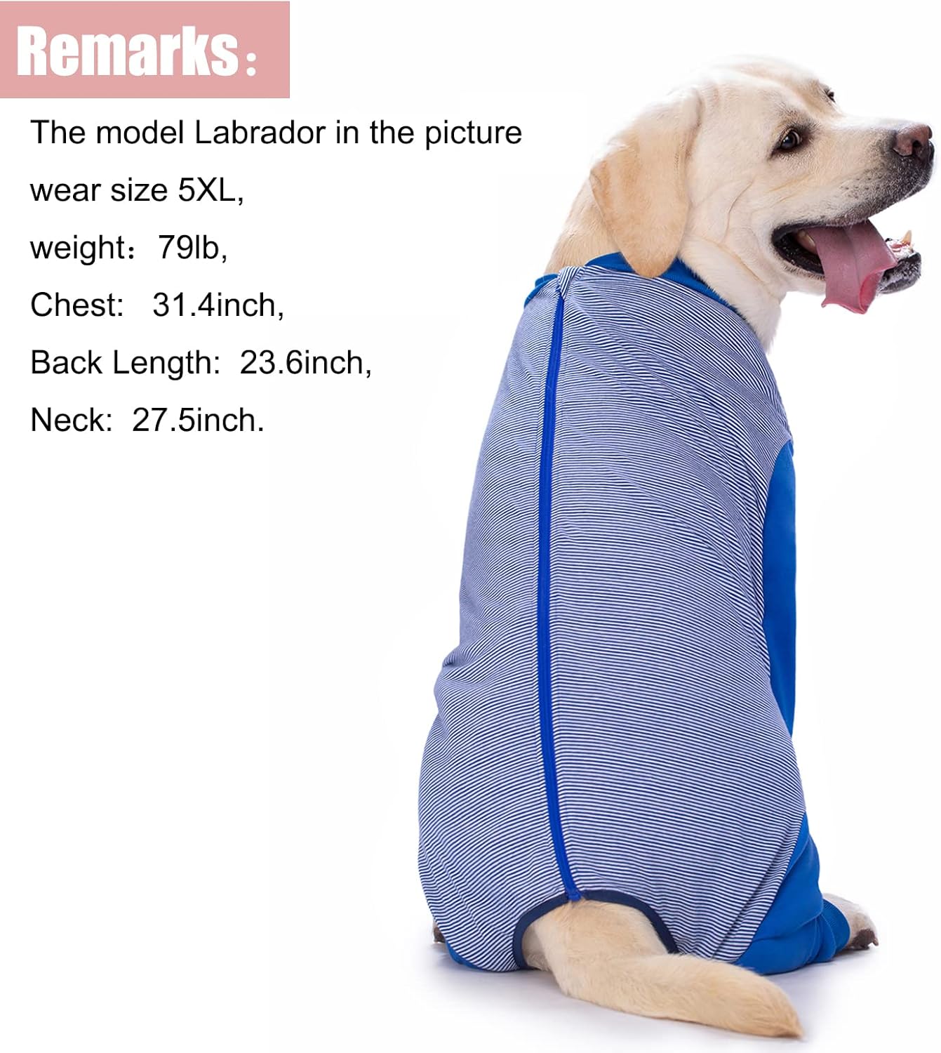 Yeapeeto Dog Onesie Surgery Recovery Suit for Large Medium Bodysuit Dogs Pajamas PJS Full Body for Shedding, Prevent Licking, Wound Protection, Cone Alternative (2XL, Blue)