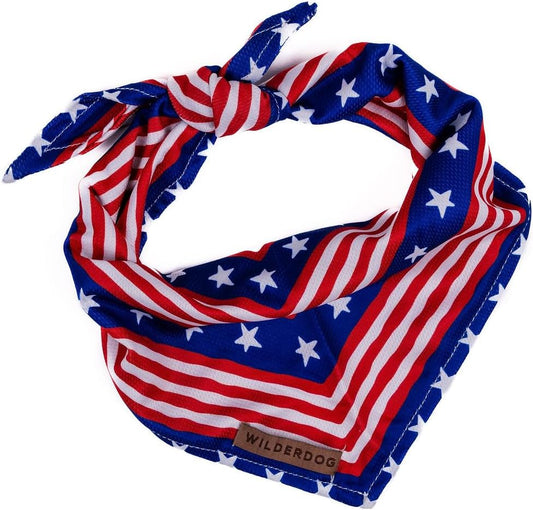 Wilderdog Dog Bandana with Lightweight Quick Drying Poly-Blend Mesh Material in Americana