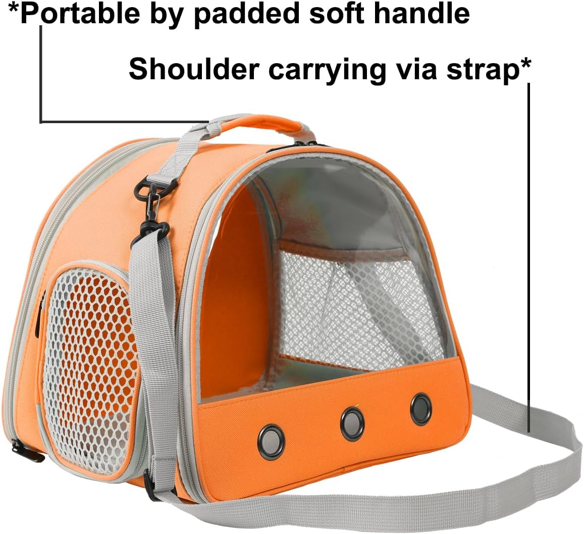 Rabbit Travel Carrier,Lizards Carrier, Small Animal Travel Bag for Bunny Sugar Glider Hedgehog Rat Parrot Bird Guinea Pig, Portable Guinea Pig Travel Cage for 2