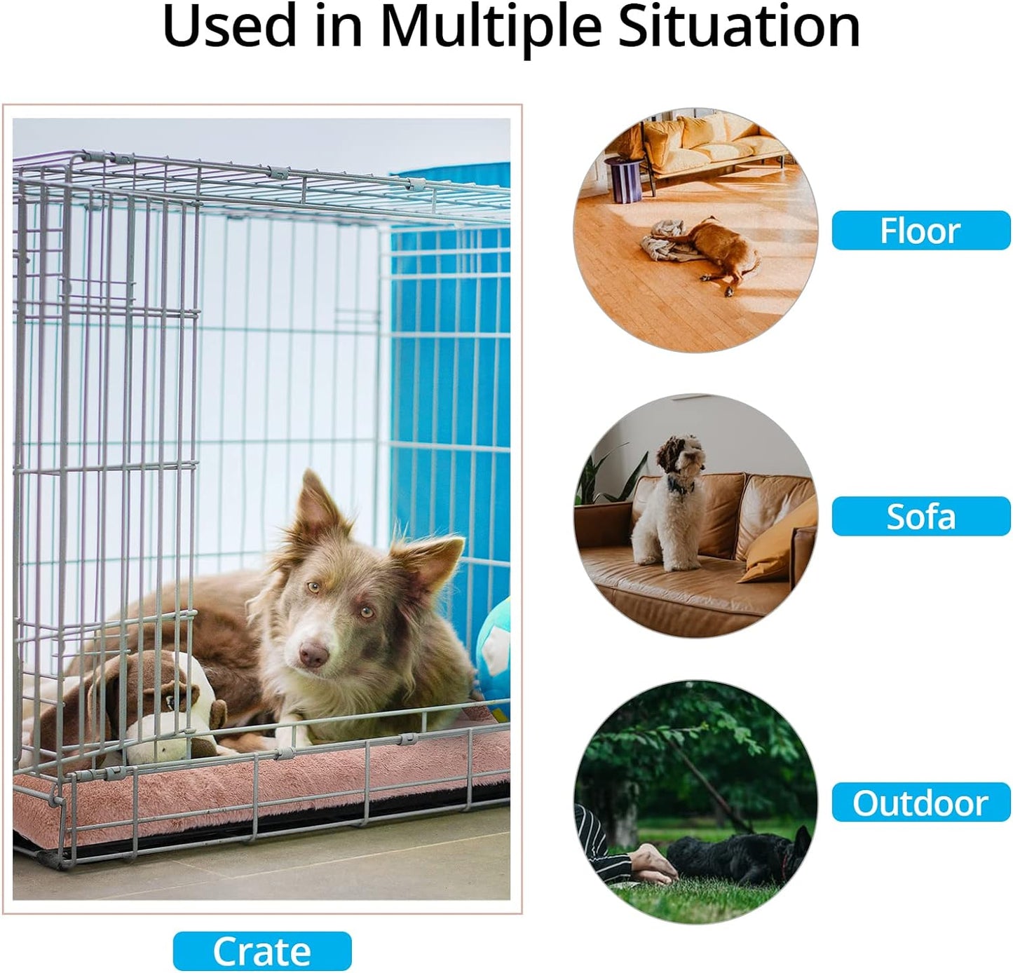 Dog Beds Crate Pad for Small Dogs Ultra Soft Dog Crate Bed Washable & Anti-Slip Kennel Pad for Dogs Cozy Sleeping Mat,Pink 24inch