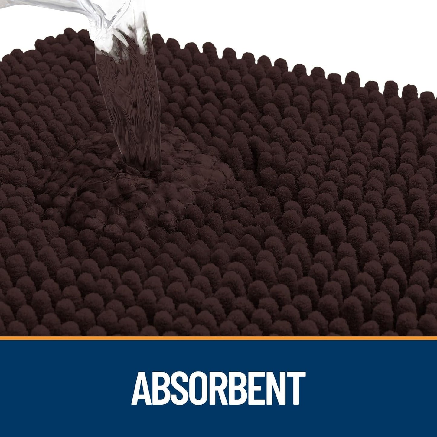 OLANLY Door Mat for Muddy Dog Paws 70x24, Ultra Absorbent Chenille Mud Doormat with Paw Print Design, Non-Slip Washable Doormat for Indoor Entryway, Quick-Dry Pet Bed Mats for Dirty Dogs, Brown