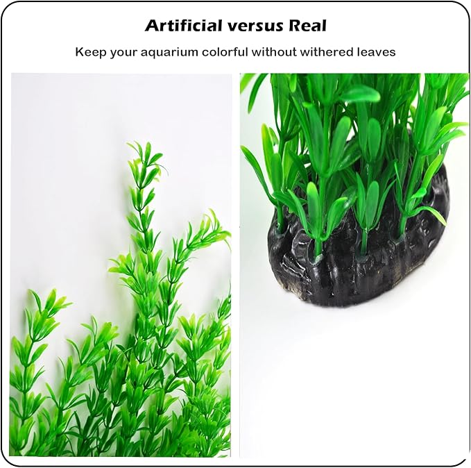 kathson Aquarium Plants Plastic Realistic Tall Fish Tank Plant Decorations Seaweed Fish Tank Decor Artificial Plants Ornament for Aquarium Extra Large 21.7 Inches (Green,2 PCS)