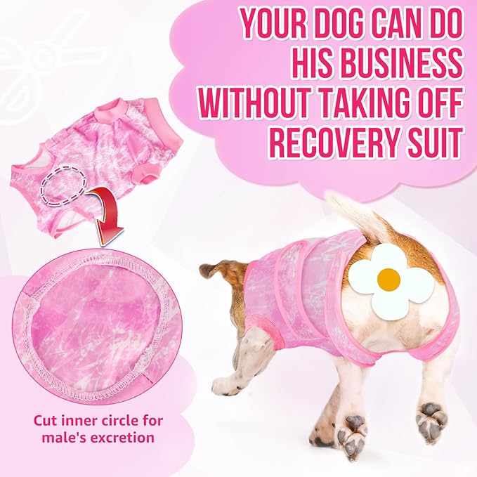 Lukovee Recovery Suit for Dogs, Zipper On Recovery Suit for Female Male Dog, Onesie Abdominal Wounds Cone E-Collar Alternative Prevent Licking Spay Recovery Suit (2TPI,M)