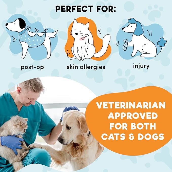 BENCMATE Inflatable Dog Cone Collar Alternative, Soft Dog Cone for Small Medium Large Dogs and Cats, Neck Recovery ECollar Donut Collar After Surgery (Large, Orca)
