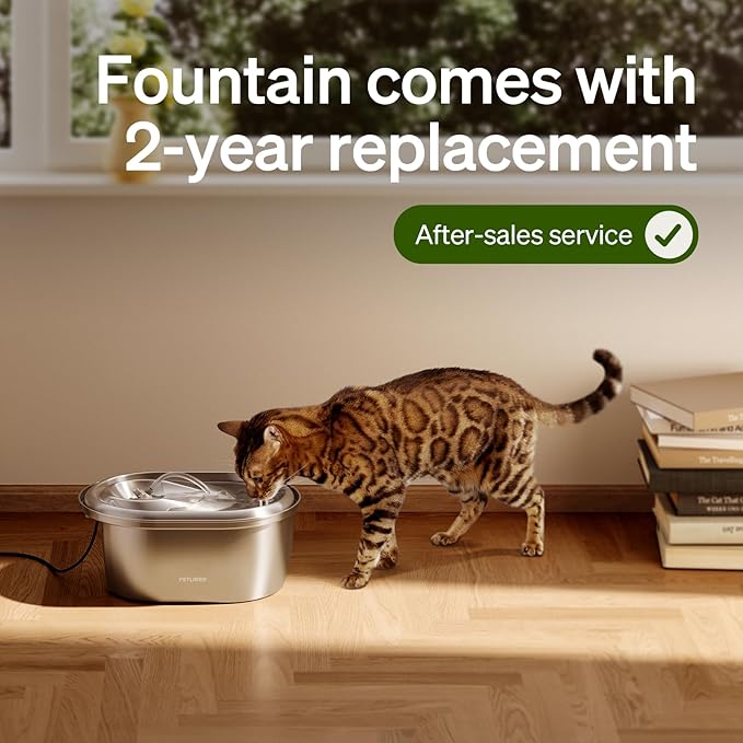 PETLIBRO 4 Pack Replacement Filters for Stainless Steel Cat Water Fountain PLWF003 / PLWF006, Adjustable Water Flow Pet Fountain, Super Quiet Dog Water Dispenser