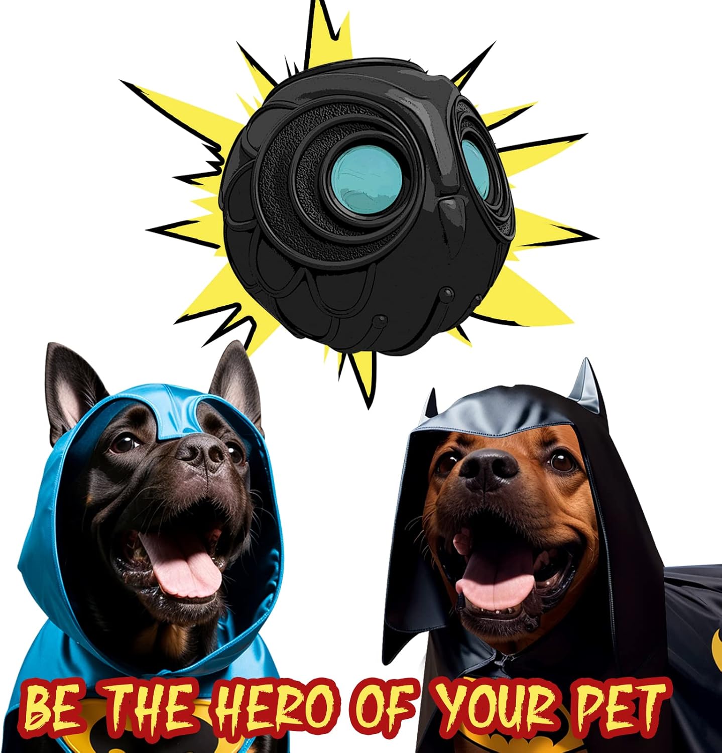 Mewlmart Giggle Ball for Dogs Owl Toys for Aggressive Chewers Punching Balls Gift for Dog Medium Large Dogs Ball Natural Rubber Cute Fun Owl Hoot (Death Knight)