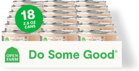 Open Farm Canned Cat Food, Paté for Complete & Balanced Nutrition, Grain-Free and Legume-Free Wet Cat Food, Chicken & Beef Recipe, 2.8oz Cans (Case of 18)